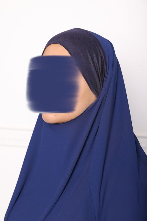 Khimar court en crêpe pointu khimar triangle khimar pas cher mon hijab pas cher bleu marine